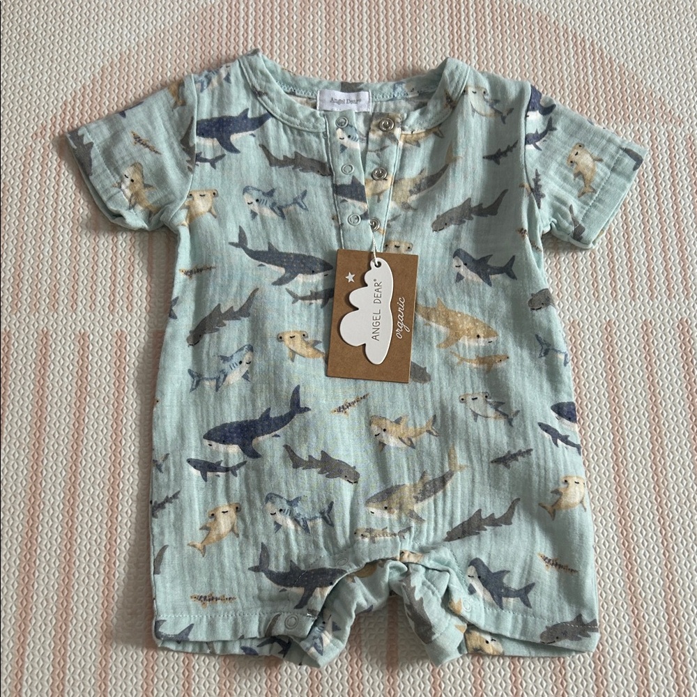 Muslin Angel Dear Shark Romper